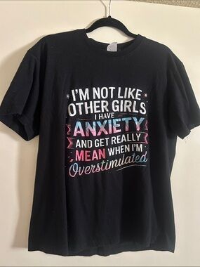 Black Graphic Tee (Women's) - 'I'm Not Like Other Girls'